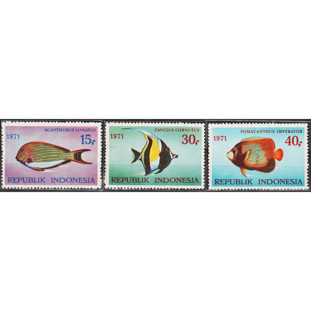 

Perangko Filateli J14 Indonesia Mint 3v 27.12.1971 Sea Fishes