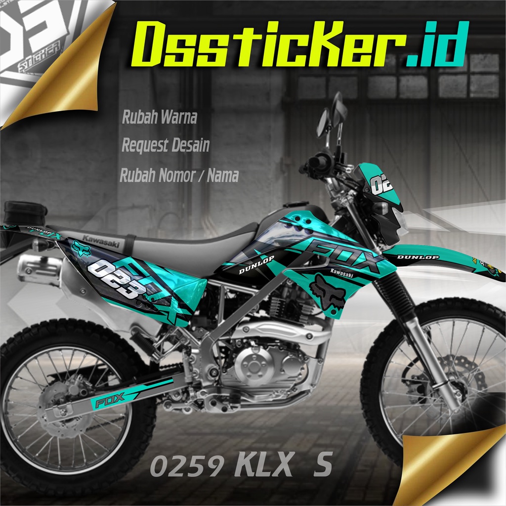 0259 Decal Stiker KLX Lama S Fox List Variasi Sticker Fullbody