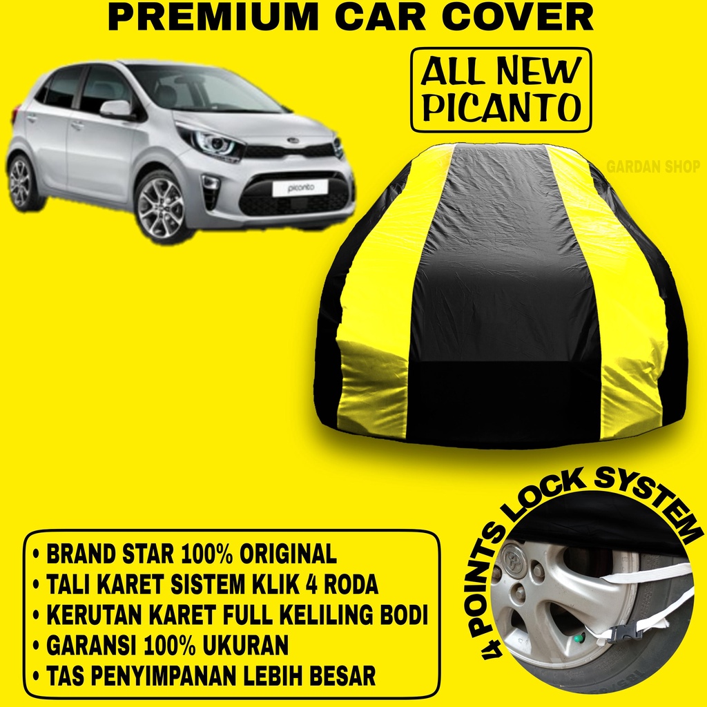 Body Cover ALL NEW PICANTO Sarung Strip KUNING Penutup Pelindung Bodi Mobil All New Picanto PREMIUM