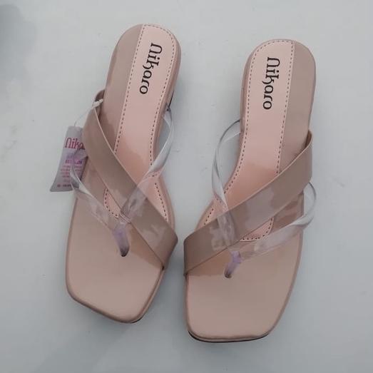 Sandal Wanita Heels Model| Sandal Wanita Hak Tahu 3 cm | Sandal Wanita Heels Kaca "AT.27Jn22ᴺ"