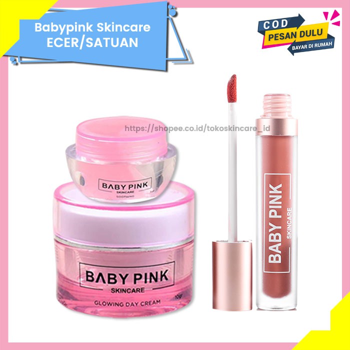 Soothing Gel &amp; Glowing Day Cream &amp; Babylip Rose Chic Baby Pink Skincare Original BPOM