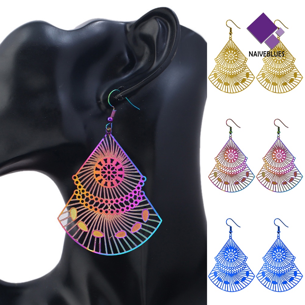 Anting Kait Model Hollow Out Multicolor Untuk Wanita