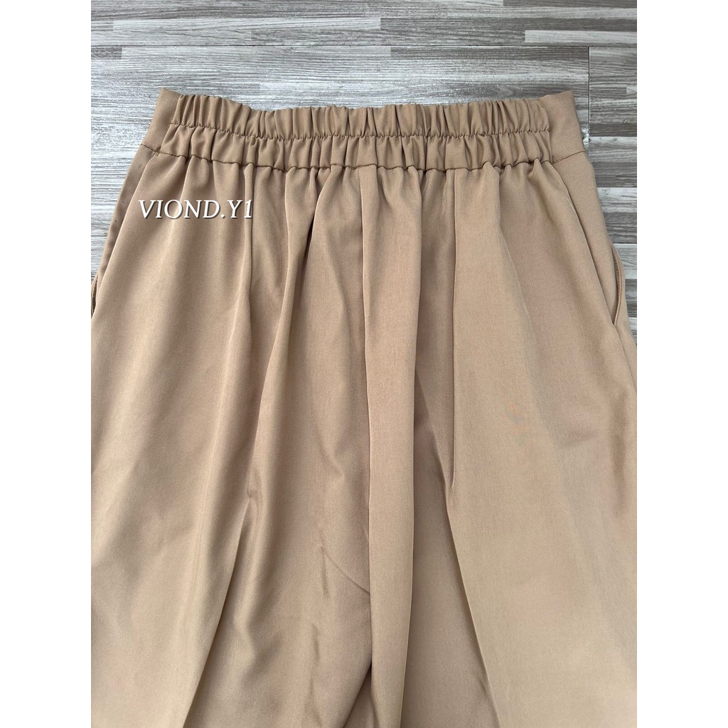 Kulot Cott Import Premium Highwaist Celana Pinggang Karet Highwaist Loose Pants Panjang E05