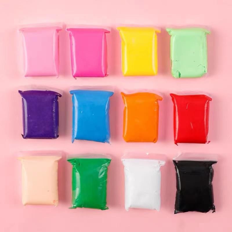 Clay Polymer Mainan Anak (12 pcs) Edukasi SLIME Clay Dough Colour Play