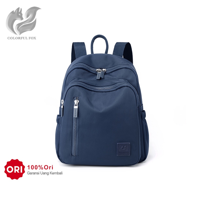 COLORFUL FOX 0482 Tas Ransel Wanita Backpack Wanita Remaja Tas Anti Air WATCHKITE BAEOS-Navy Blue