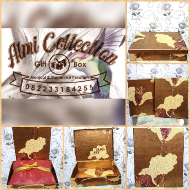 

Kotak Kado/Gift Box Full Lapisan Wallpaper Vinly Tebal Emboss Motif Bunga Bertekstur