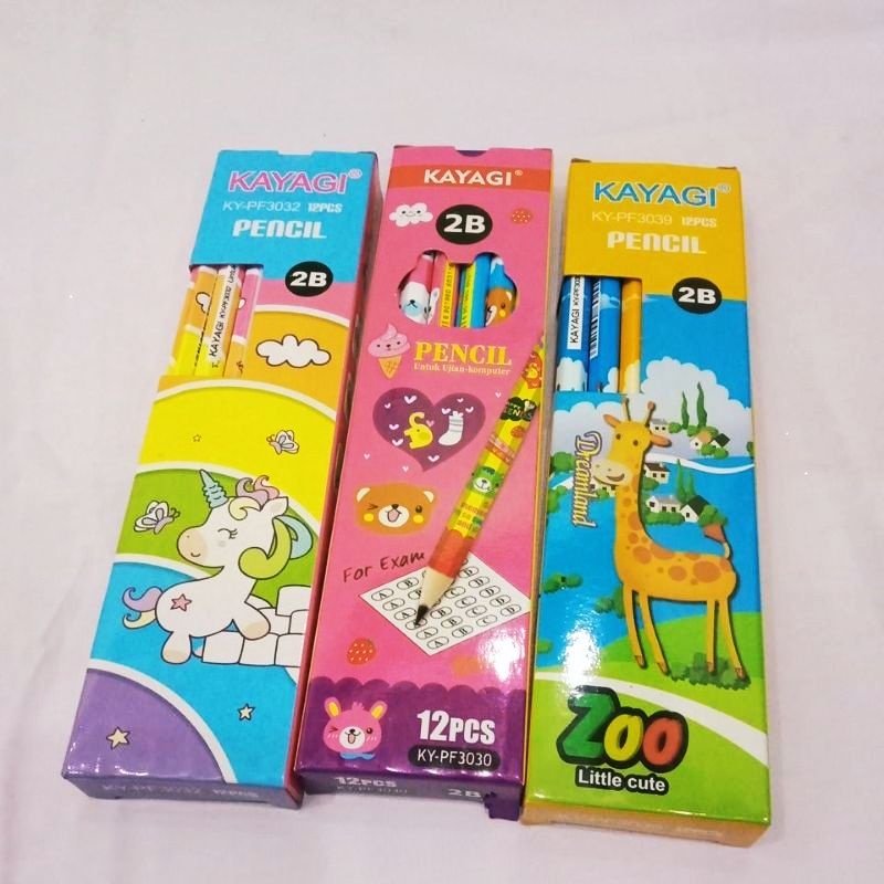 

(1 PAK) PENSIL TULIS 2B KAYAGI KARAKTER 1PAK ISI 12PCS