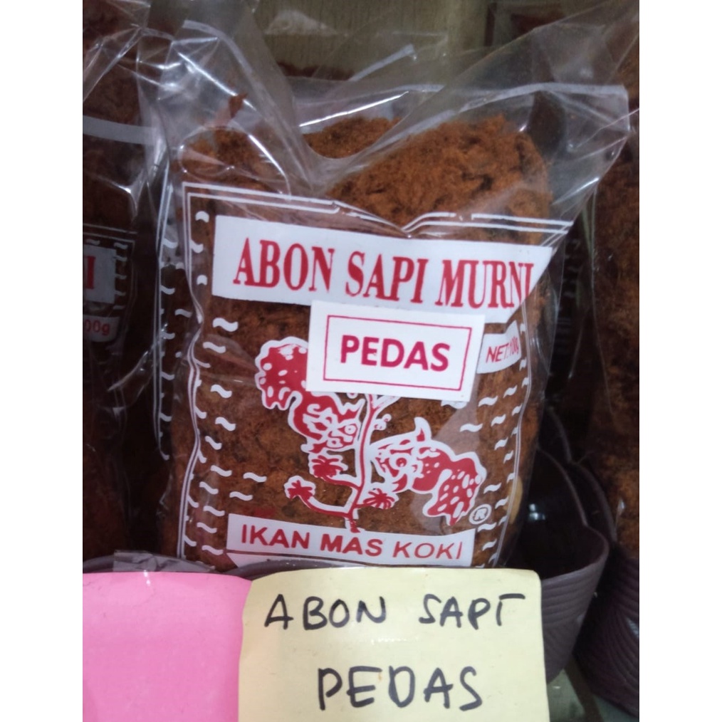 

Abon Sapi Pedas Cap Ikan Mas Koki 100 gram