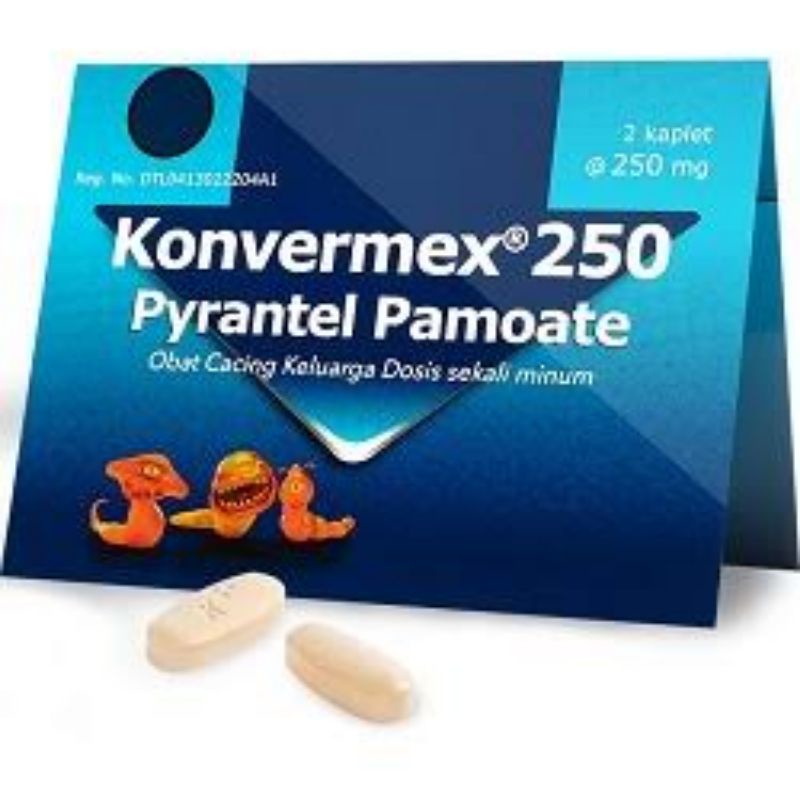 Konvermex 250mg Tablet/ Obat Cacing Untuk Dewasa