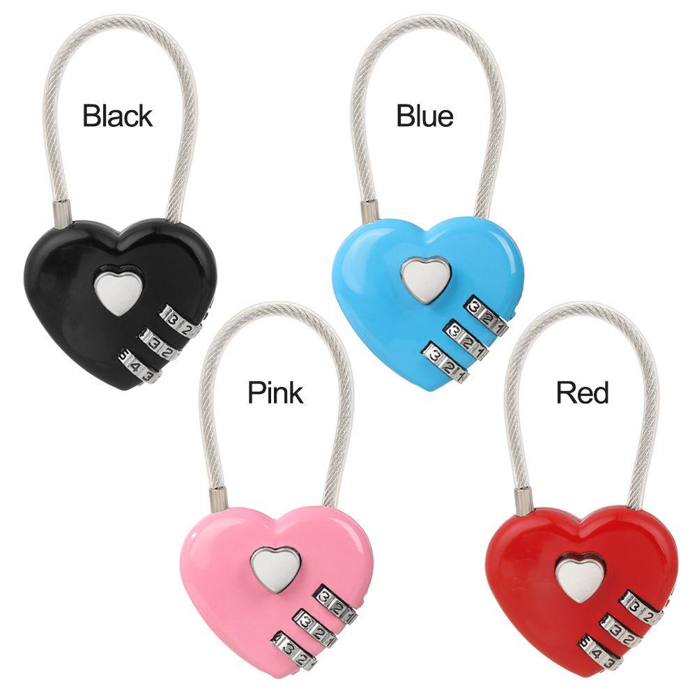 Preva 1pc Heart Shaped Lock Locker Case Supply Luar Dial Kombinasi Koper Travel Kode Valentine Day 3digi Password