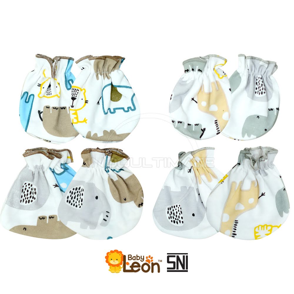 2in1 Sarung Tangan + Sarung Kaki Bayi Newborn BABY LEON DS-121 Sarung Tangan Dan Kaos Kaki Baby New Born Pelindung Tangan dan Kaki Bayi Baru Lahir