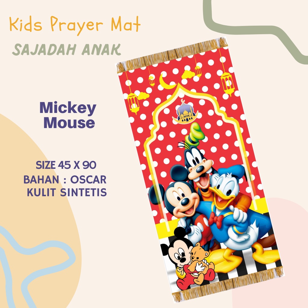 Sajadah Anak Custom Disney MICKEY MOUSE/Kids Prayer Mat Sajadah Custom - Sajadah Mickey Mouse