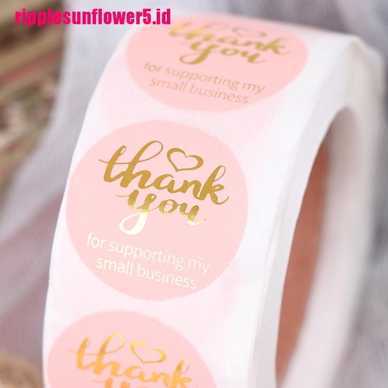 500pcs / Roll Stiker Desain Thank You For My Small Business Ukuran 1 Untuk Hadiah