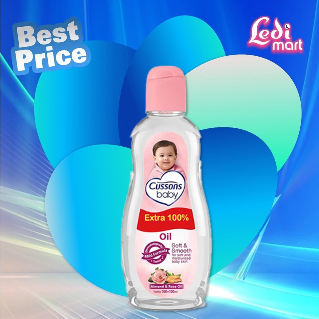 ORIGINAL Cussons Baby Oil 100ml+100ml &amp; 50ml+50ml (Extra Fill) / Cusson Baby Minyak bayi / LEDI MART