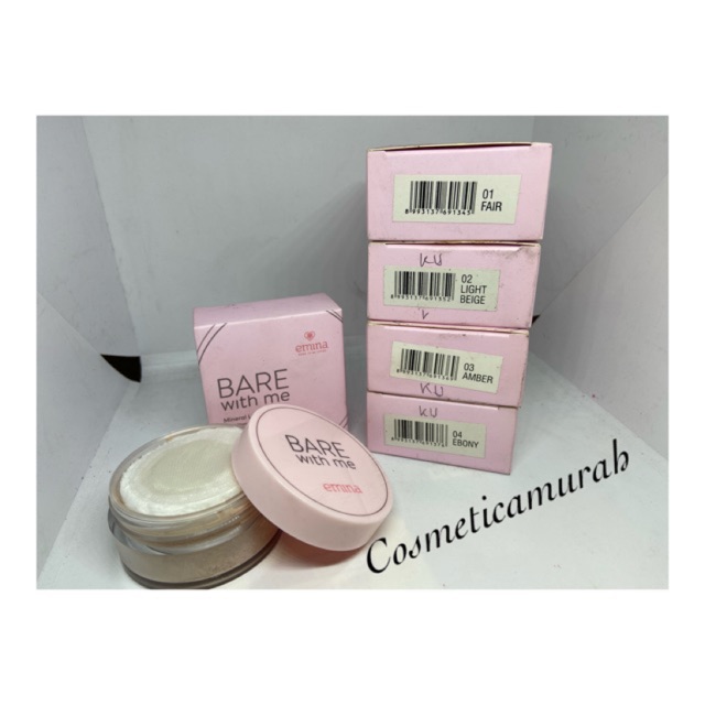 Bedak tabur [ EMINA BARE WITH ME ] Bare with me mineral loose powder - bedak tabur emina bare with