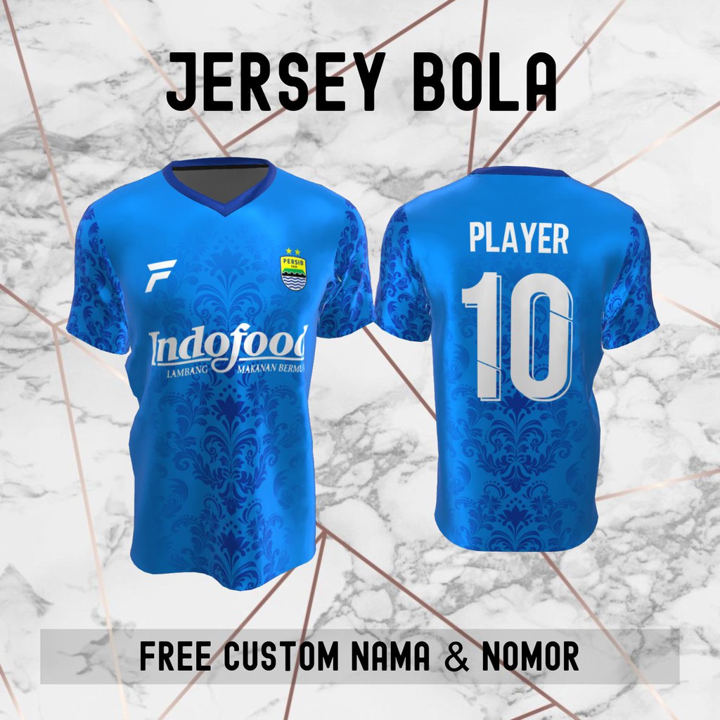 Jersey Batik Persib Bandung Klub Bola Baju Kaos Custom Nama dan Nomor Punggung - 736