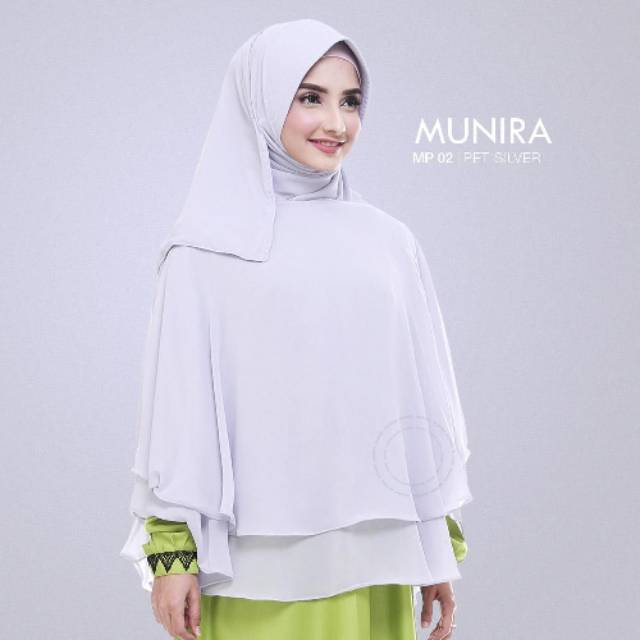MP 02 Pashmina Instan Munira, Bahan Ceruty Premium, Ukhti Munira, Pastan, Khimar, Bergo