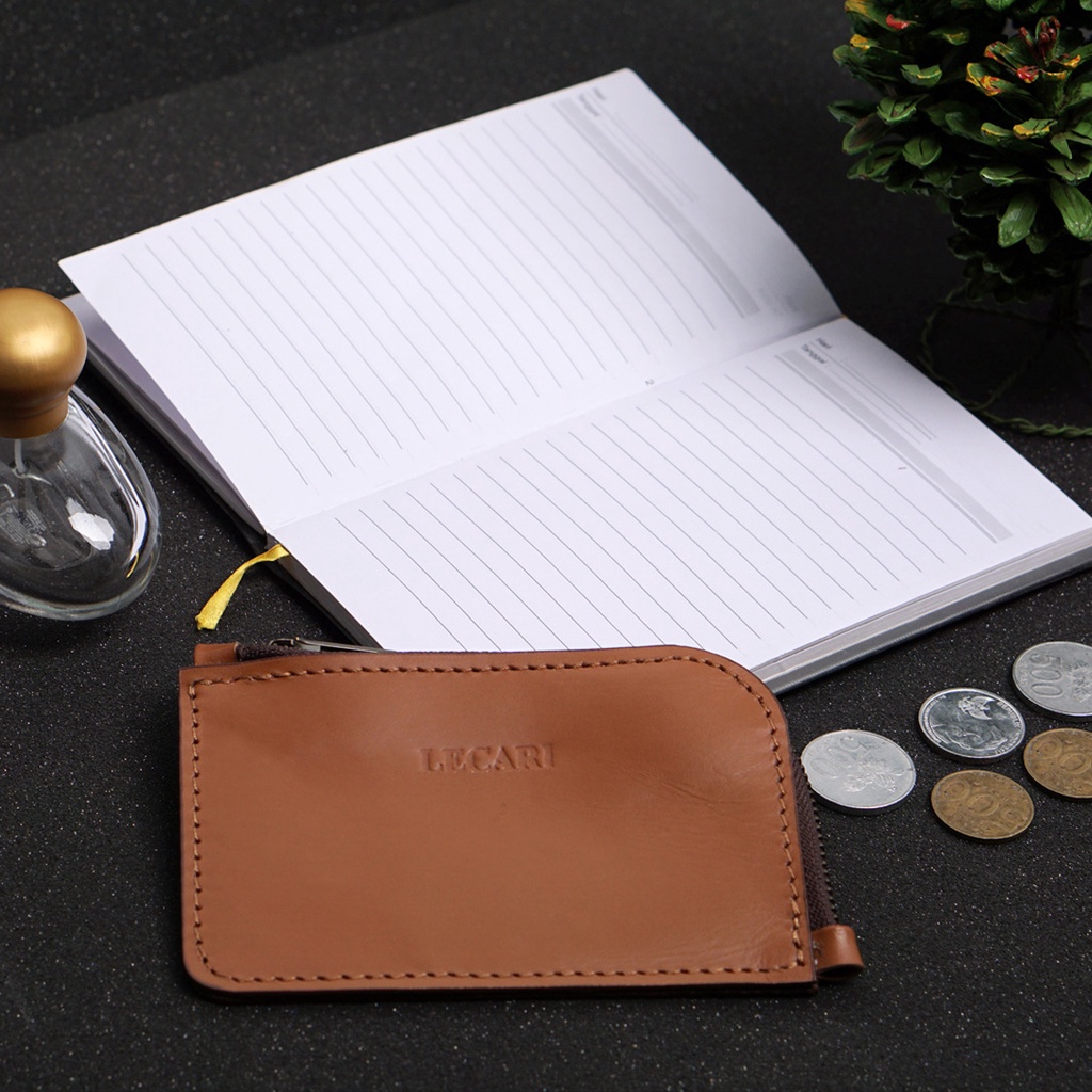 Dompet koin coin pouch genuine leather Kulit Asli Lecari