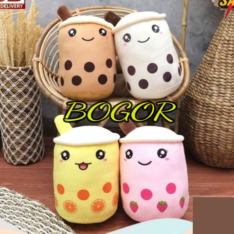 Boneka guling bantal Boba Bubble Milk Tea Brown Sugar