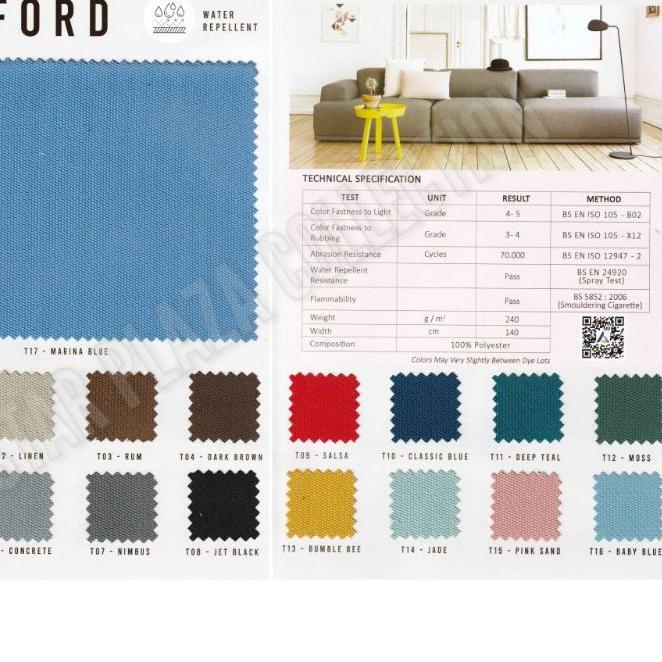 ✷ Kain Interior / Outdoor Hikaron Waterproof - Tomford (Furniture, Sofa, Jok,Kursi Tamu, Kursi Panta