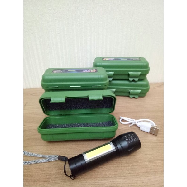 Senter USB charge / senter police mini zoom LED