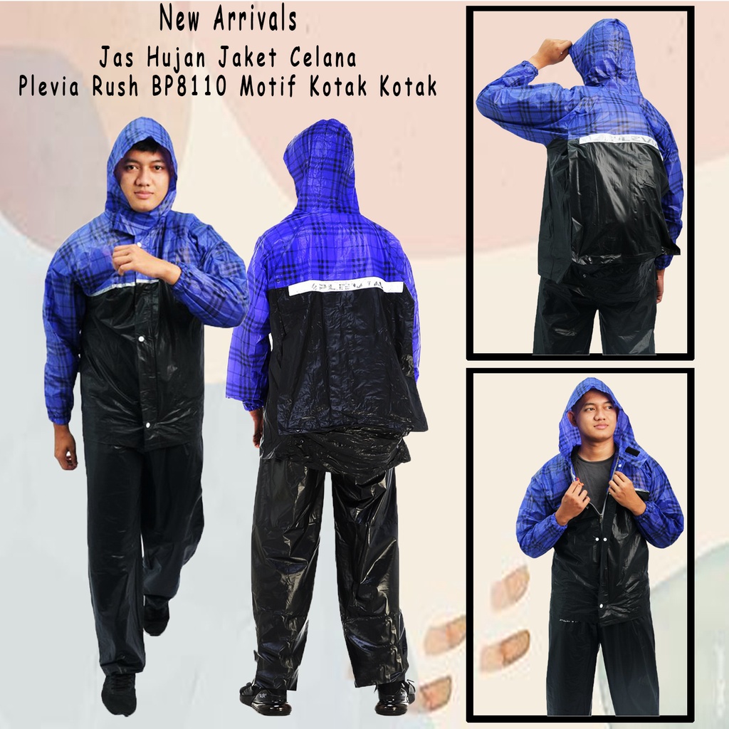 Jas Jaz Mantel Jaket Celana Hujan Ujan Setelan Pria Wanita Perempuan Laki Laki Dewasa Motif Kotak Ko