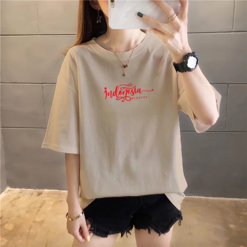 YOURSTYLE1119 - KAOS INDONESIA MERDEKA KEKINIAN TERLARIS KEREN UNISEX OVERSIZE
