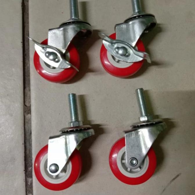 roda troli roda pu roda baut 2 inch baut tusuk
