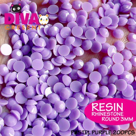 DEKORASI SLIME / NAIL ART RESIN RHINESTONE ROUND 3MM HIASAN KUKU