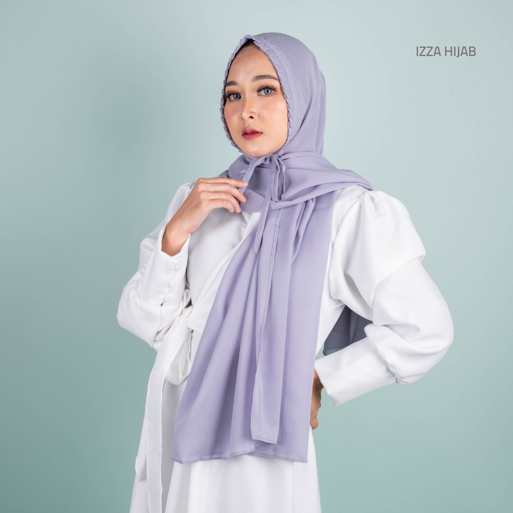 (1KG=11pcs) Pashmina Tali Lipit KCB Premium Jahit Tepi Diamond Hijab Instan Original-abu muda