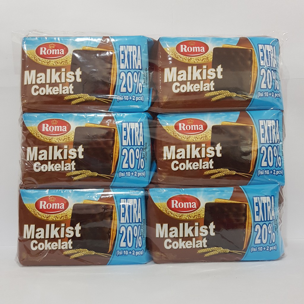 

Roma Malkist Cokelat 105gr isi 6 Bungkus/Snack/Camilan/Biscuit/Makanan Ringan/Biskuit/Kue Kering