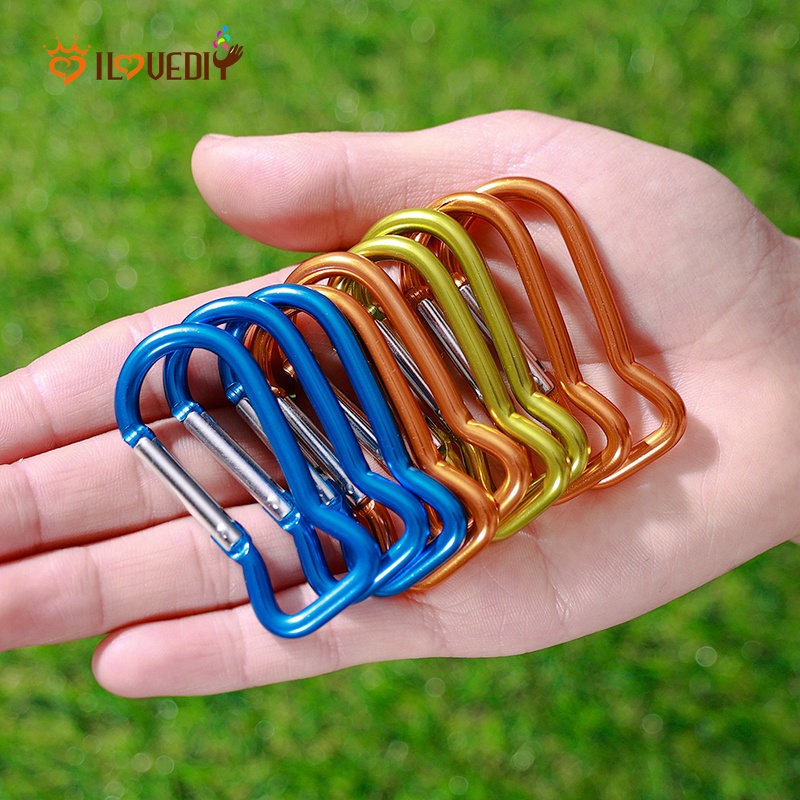 Carabiner Bentuk Ikan Bahan Aluminum Alloy Multifungsi Portable Untuk Camping / Hiking