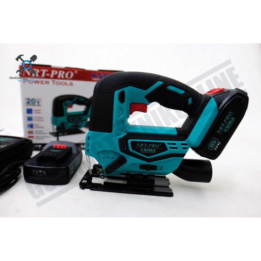 Mesin Jigsaw Cordless NRT PRO JV 65 HD / Gergaji Jig Saw Baterai 20V NRT PRO JV65HD 20 V