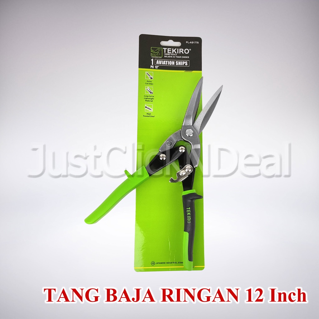 Tekiro Baja Ringan Lurus 12 Inch Tang Holo Seng Aviation Snips-4