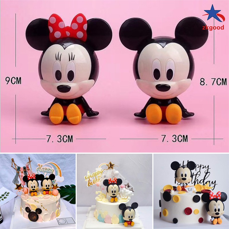 2pcs Action Figure Kartun Mickey Mouse Untuk Dekorasi Kue Ulang Tahun Anak Shopee Indonesia