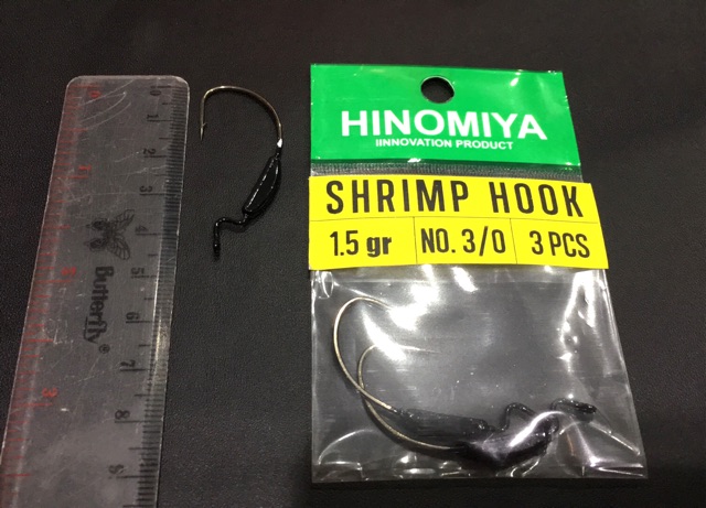 Worm Hook Shrimp Hook / Warm Hook Hinomiya isi 3 pcs Ready size 1gr, 1.5gr, 2gr