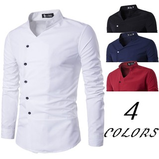  Kemeja  Formal Casual  Mewah Pria  Slim Fit Lengan Panjang 