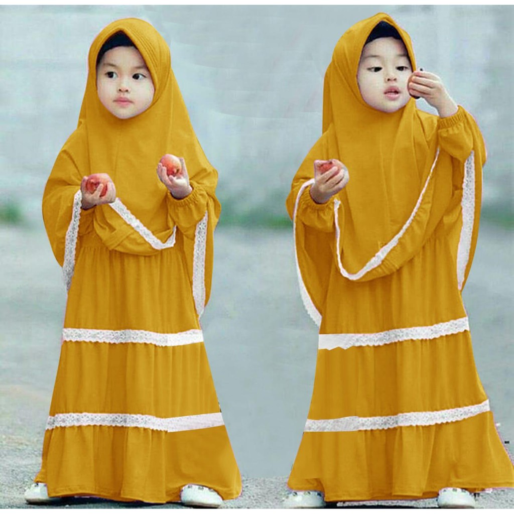 HOPYLOVY SALE Gamis Anak Perempuan | Gamis Lebaran Anak Perempuan | Baju Lebaran Pakaian Muslim Anak Gamis Salvania