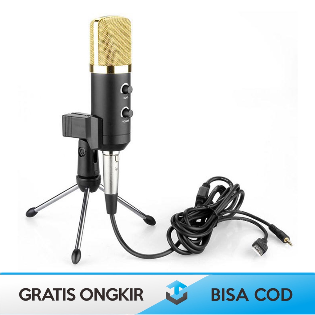 CONDENSER MICROPHONE USB KONEKTOR ORI BY TAFFSTUDIO K669B MINI TRIPOD