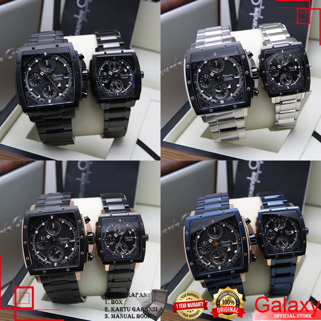 ALEXANDRE CHRISTIE COUPLE ORIGINAL JAM TANGAN ALEXANDRE CHRISTIE COUPLE JAM ALEXANDER CRISTIE 6376
