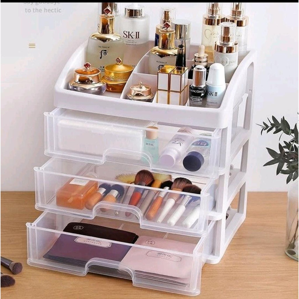 Rak Kosmetik Laci Multifungsi / Rak Kosmetik Laci Drawer / Rak Kosmetik 3 Susun / Rak Serbaguna