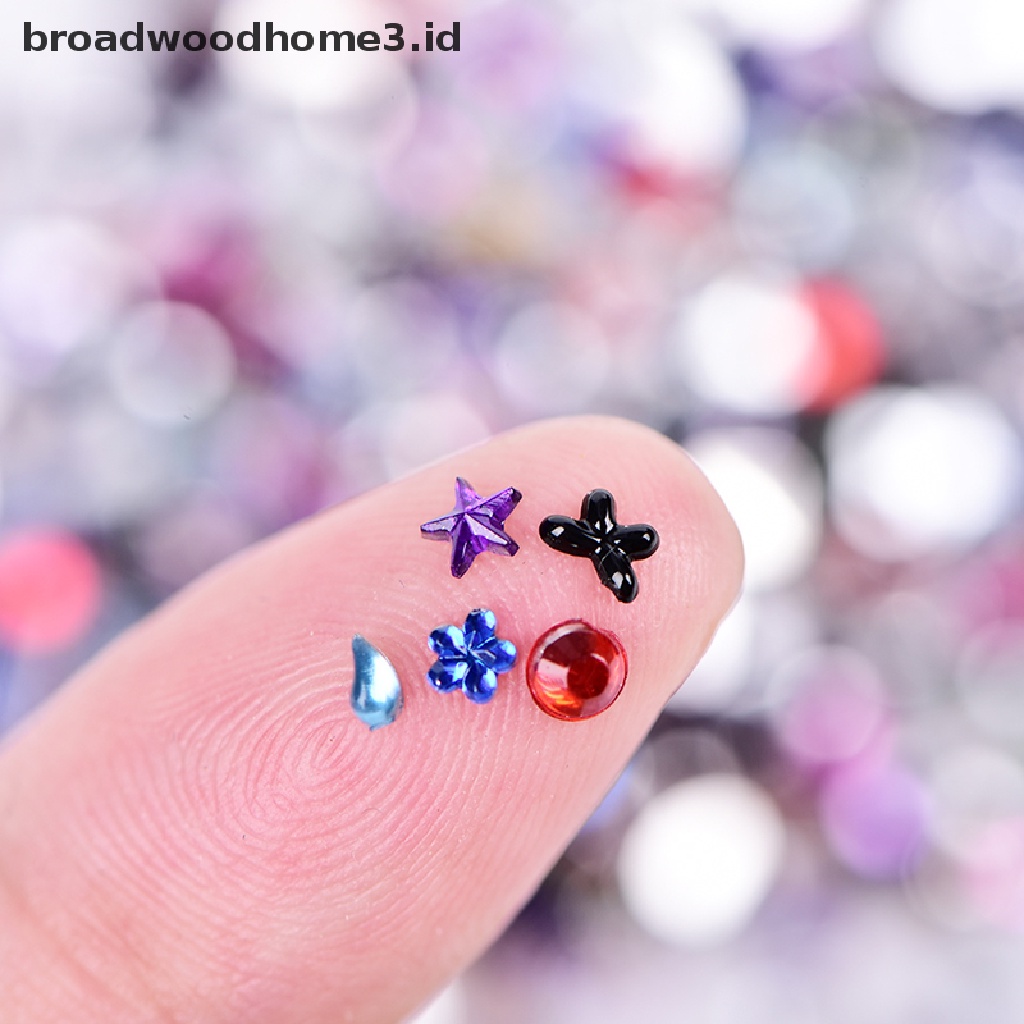 2000pcs / Set Berlian Imitasi 3d Bahan Akrilik Untuk Nail Art Manicure