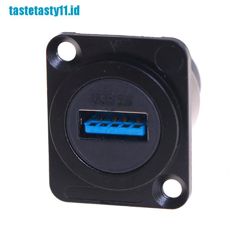 【tay】D type Metal USB Socket Double Pass Connector USB 3.0 Connector Panel Mou