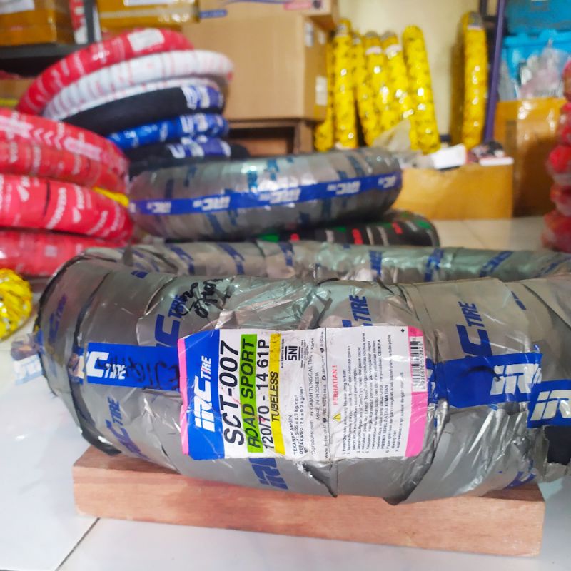 DIJAMIN ORI BAN LUAR MOTOR 120/70 -14 IRC TUBLES BAN LUAR RING 14 BAN LUAR TUBLES IRC ORI
