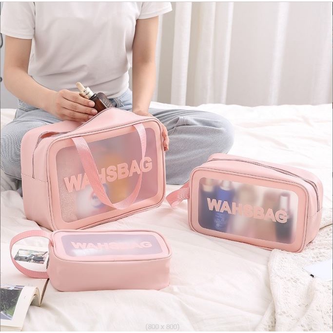 BV.ID WK664 TAS KOSMETIK TRANSPARANT WASHBAG POUCH TRAVEL MAKE UP BAG ORGANIZER WATERPROOF COSMETIK