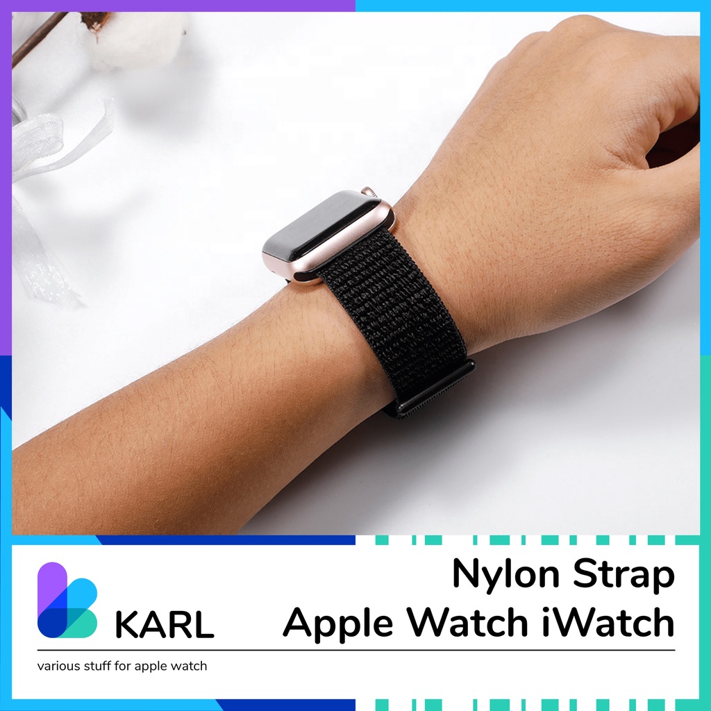 Nylon Strap iWatch Apple Watch All Series 1/2/3/4/5/6/7 T500 T55 T500plus HW22 IWO W26 Smartwatch