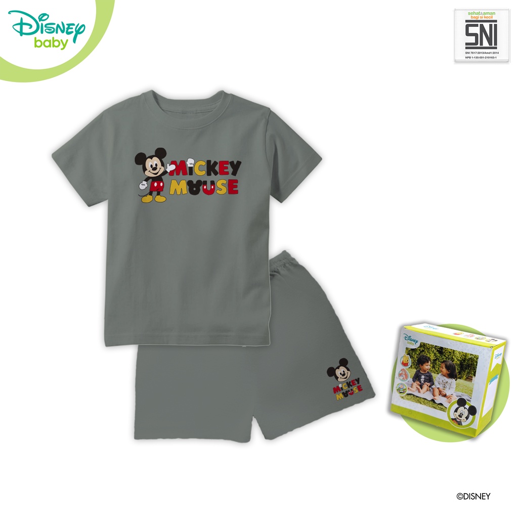 Baju Setelan Bayi Mickey DISNEY Katun Bambu DMF303