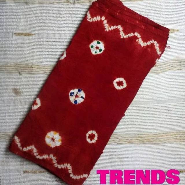 Kain Angkin Syal Batik Jumput Jumputan Solo Warna Merah