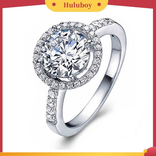 Hu Hu Hu Hu Hu Alat Bantu Pasang Kacamata♡ Cincin Sterling Silver 925 Dengan Cubic Zirconia Ukuran 6-10 Untuk Wanita