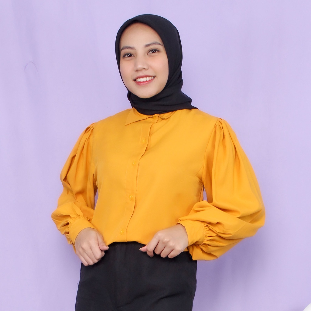 RX Fashion - Audry Rufi Basic Shirt Blouse / Blouse Mona / Kherila -BN-MUSTARD
